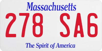 MA license plate 278SA6