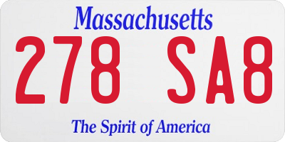 MA license plate 278SA8