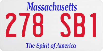 MA license plate 278SB1