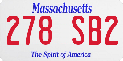 MA license plate 278SB2