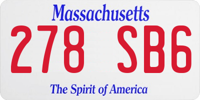 MA license plate 278SB6