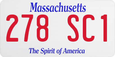MA license plate 278SC1