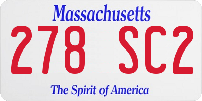 MA license plate 278SC2
