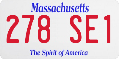 MA license plate 278SE1