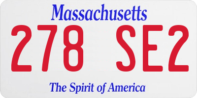 MA license plate 278SE2