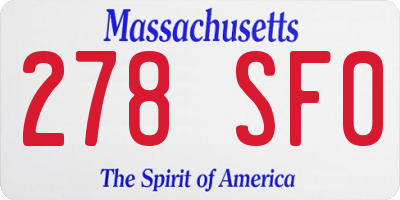 MA license plate 278SF0