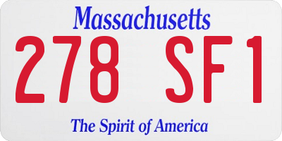 MA license plate 278SF1
