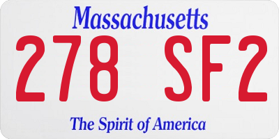 MA license plate 278SF2