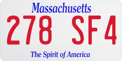 MA license plate 278SF4