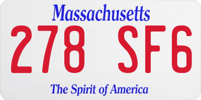 MA license plate 278SF6