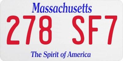 MA license plate 278SF7