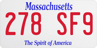 MA license plate 278SF9