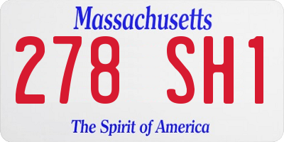 MA license plate 278SH1