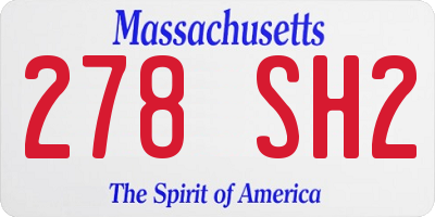 MA license plate 278SH2