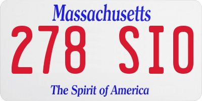 MA license plate 278SI0