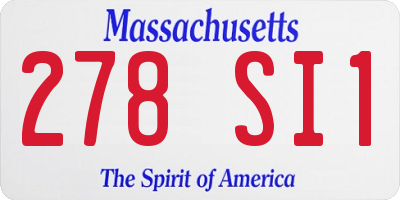 MA license plate 278SI1