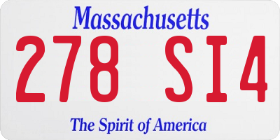 MA license plate 278SI4