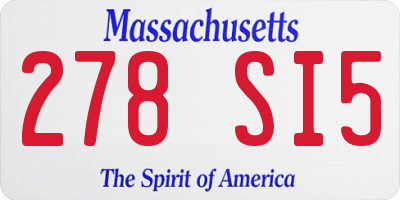 MA license plate 278SI5