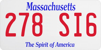 MA license plate 278SI6