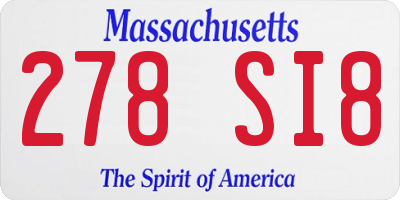 MA license plate 278SI8
