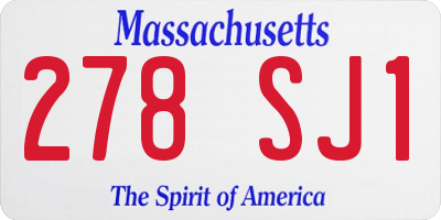 MA license plate 278SJ1