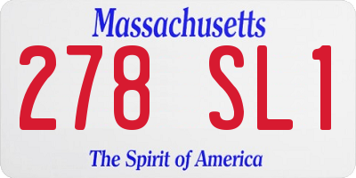 MA license plate 278SL1