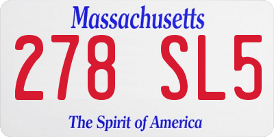 MA license plate 278SL5