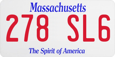 MA license plate 278SL6