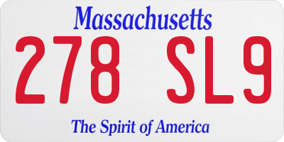 MA license plate 278SL9