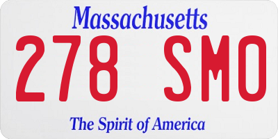 MA license plate 278SM0