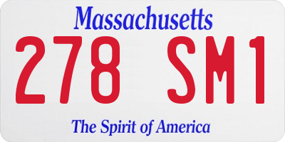 MA license plate 278SM1