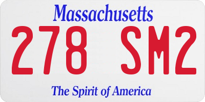MA license plate 278SM2