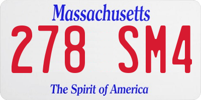 MA license plate 278SM4