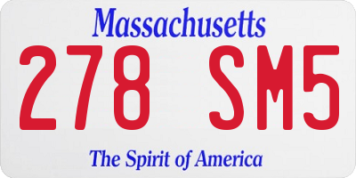 MA license plate 278SM5