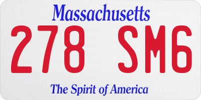 MA license plate 278SM6