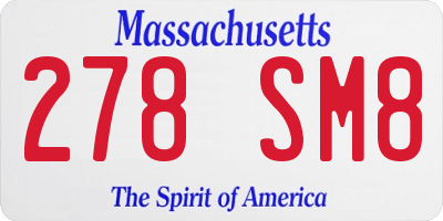 MA license plate 278SM8