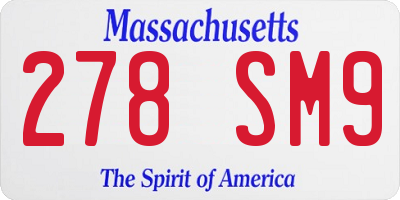 MA license plate 278SM9