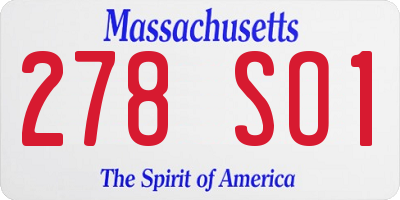 MA license plate 278SO1