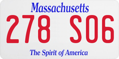 MA license plate 278SO6