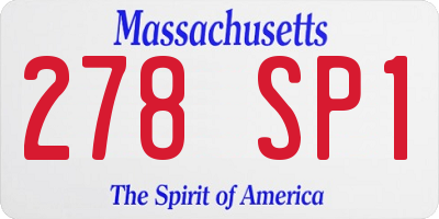 MA license plate 278SP1