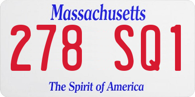 MA license plate 278SQ1