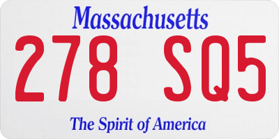 MA license plate 278SQ5