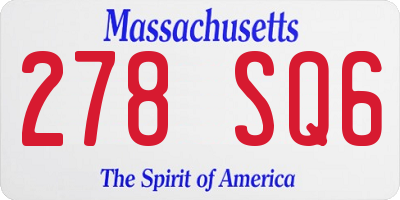 MA license plate 278SQ6
