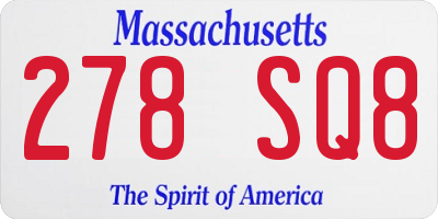 MA license plate 278SQ8