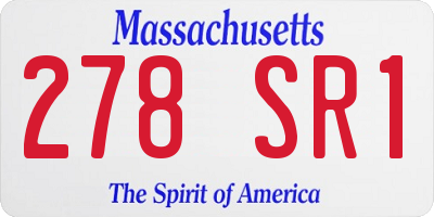 MA license plate 278SR1