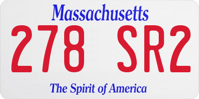 MA license plate 278SR2