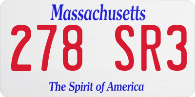 MA license plate 278SR3