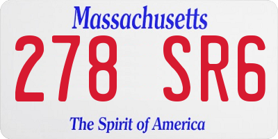 MA license plate 278SR6