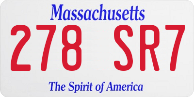 MA license plate 278SR7