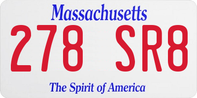 MA license plate 278SR8